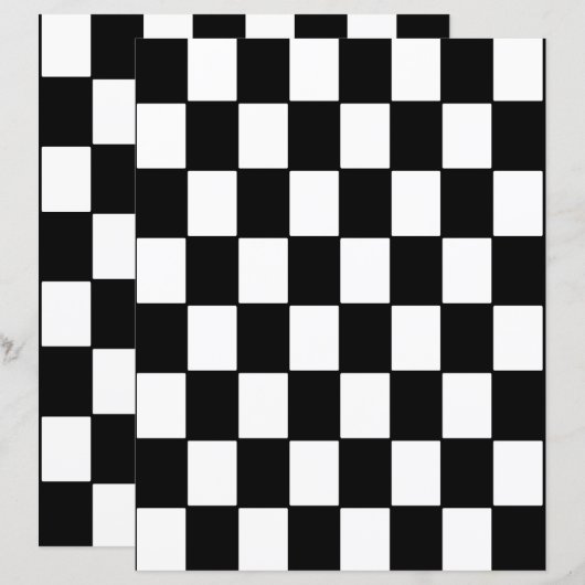 2-Sided B&W Checkerboard Scrapbook Page (正面/裏面)