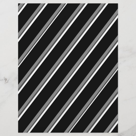 2-Sided B&W Diagonal Stripes Scrapbook Page (正面)