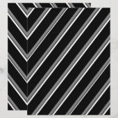 2-Sided B&W Diagonal Stripes Scrapbook Page (正面/裏面)