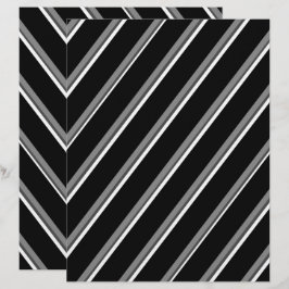 2-Sided B&W Diagonal Stripes Scrapbook Page