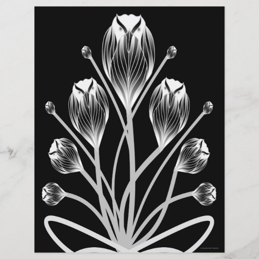 2-Sided B&W Tulip Owlsprey H&S Scrapbook Page (裏面)