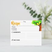 2 Sided Blank - Elegant Lemon Tree Recipe Card (スタンド正面)
