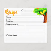 2 Sided Blank - Elegant Lemon Tree Recipe Card (正面)
