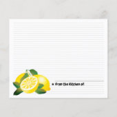 2 Sided Blank - Modern Lemon Recipe Card (裏面)