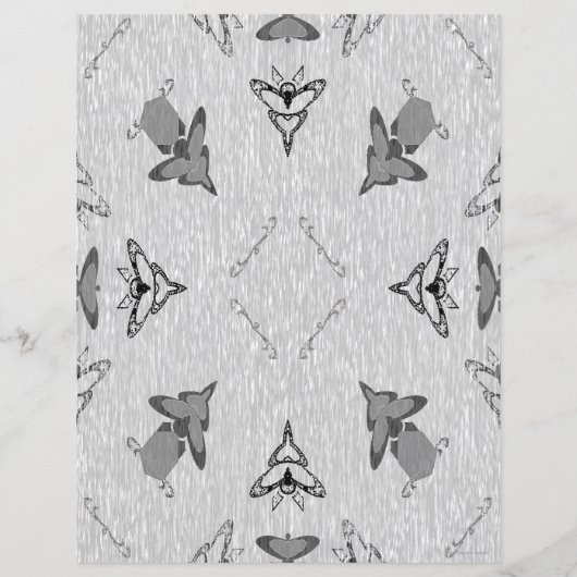 2-Sided Flying High in Lt Grayscale Scrapbook Page (裏面)