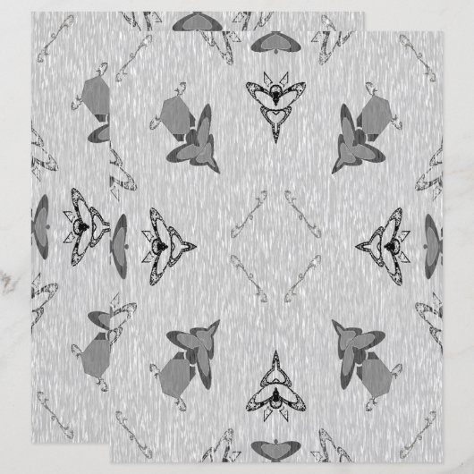 2-Sided Flying High in Lt Grayscale Scrapbook Page (正面/裏面)