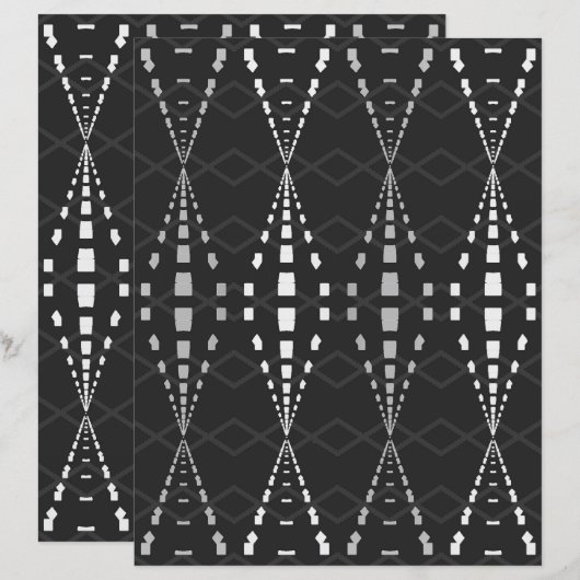 2-Sided Ley Lines B&W Scrapbook Page (正面/裏面)