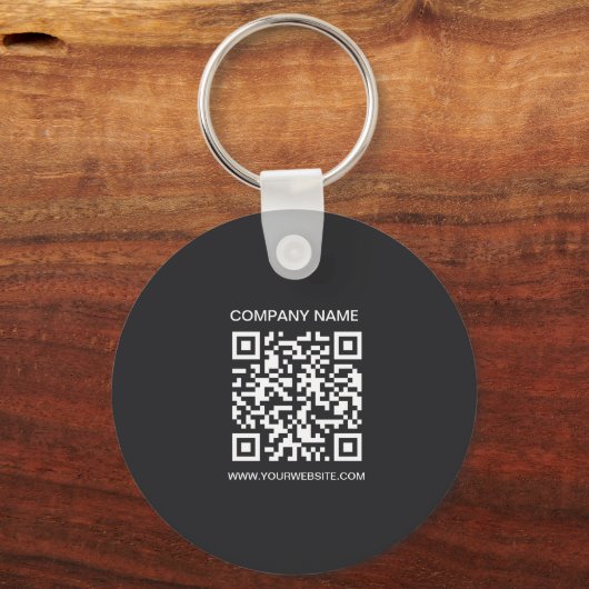 2 sided Logo, QR Code Company name Business URL キーホルダー (裏面)