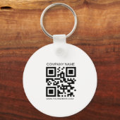 2 sided Logo, QR Code Company name Business URL キーホルダー (裏面)