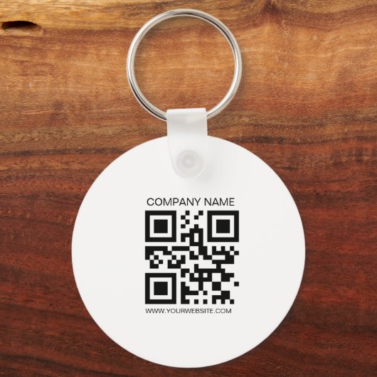 2 sided Logo, QR Code Company name Business URL キーホルダー (裏面)