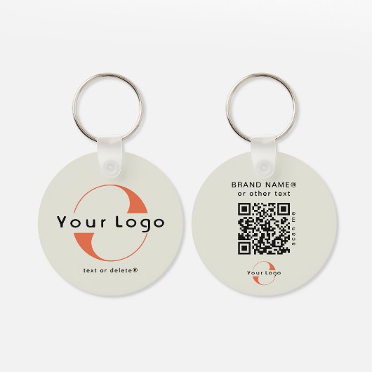 2 sided Logo & QR Code on Green Company Business K キーホルダー