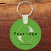 2 sided Logo & QR Code on Green Company Business K キーホルダー (正面)