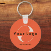 2 sided Logo & QR Code on Orange Company Business キーホルダー (正面)
