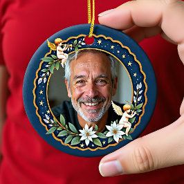 2 sided Memorial Christmas Cherub's Embrace セラミックオーナメント