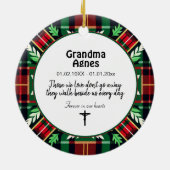 2 sided Memorial Christmas plaid ornament セラミックオーナメント (裏面)