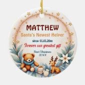 2 sided Santa’s Newest Helper セラミックオーナメント (裏面)