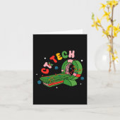 (2 Sided) Santa's Favorite Ct Tech Christmas Techn カード (黄色い花)