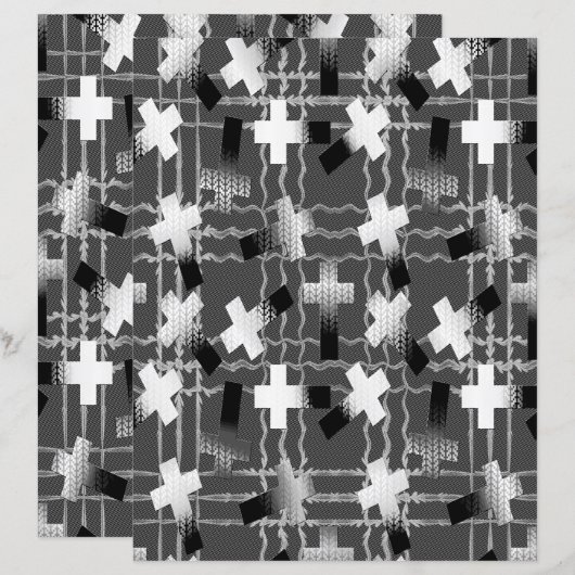 2-Sided Sown in Faith Grayscale Scrapbook Paper (正面/裏面)