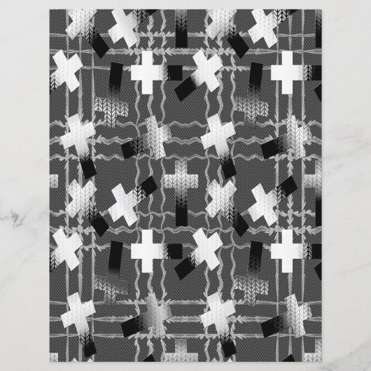 2-Sided Sown in Faith Grayscale Scrapbook Paper (正面)