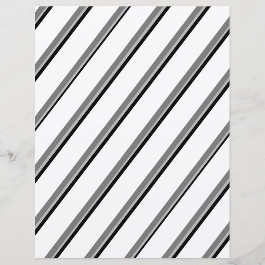 2-Sided W&B Diagonal Stripes Scrapbook Page (正面)