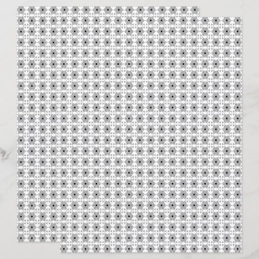 2-Sided W&B Mediterranean Tile Scrapbook Page (正面/裏面)