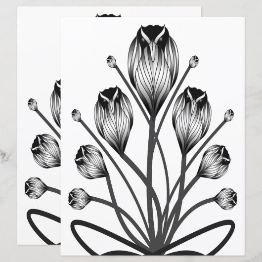 2-Sided W&B Tulip Owlsprey H&S Scrapbook Page (正面/裏面)