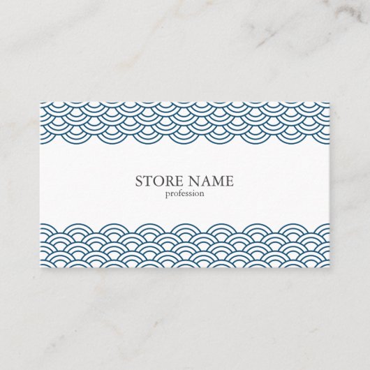 2 sides Blue Waves "Seigaiha" WAGARA 名刺 (正面)