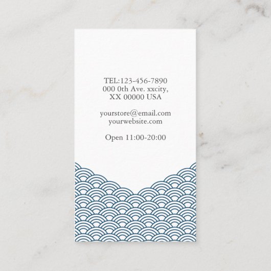 2 sides Blue Waves "Seigaiha" WAGARA V 名刺 (裏面)
