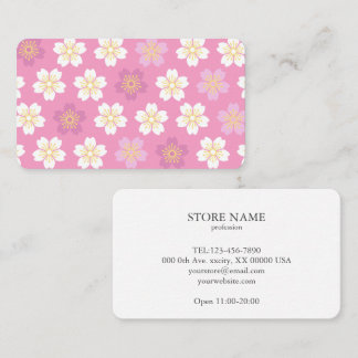 2 sides Cherry Blossom "SAKURA" Pink 名刺