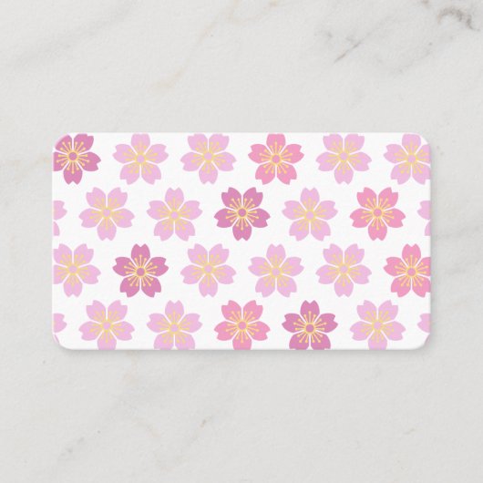 2 sides Cherry Blossom "SAKURA" White 名刺 (正面)