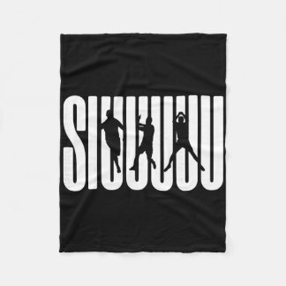 (2 Sides) Siuuu サッカー好きなキッズ用ファンギフト フリースブランケット