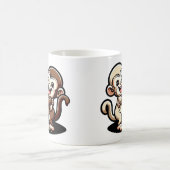 2 Süße Kapuziner Äffchen umarmen sich liebevoll コーヒーマグカップ (中央)