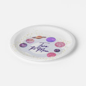 2 the Moon 2nd誕生日の編集可能招待状 ペーパープレート (アングル)