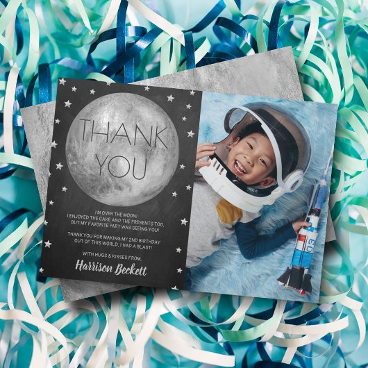 2 The Moon 2nd Birthday Photo サンキューカード