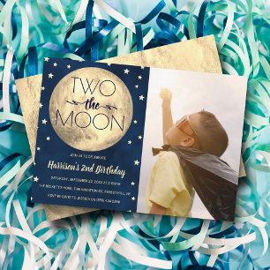 2 The Moon 2nd Birthday Photo 招待状