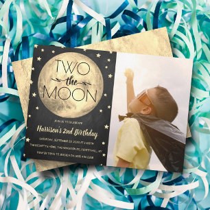 2 The Moon 2nd Birthday Photo 招待状