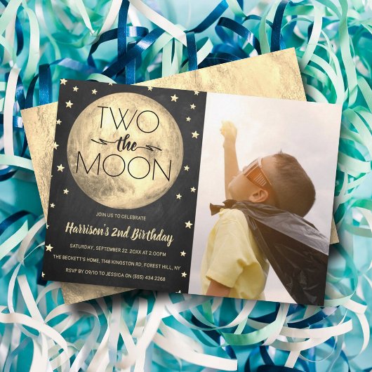 2 The Moon 2nd Birthday Photo 招待状