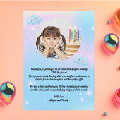 2 the Moon Cute Birthday写真サンキューカード 招待状