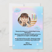 2 the Moon Cute Birthday写真サンキューカード 招待状 (裏面)