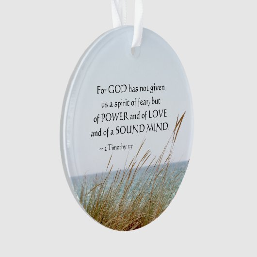 2 Timothy 1:7神は恐れの与え霊ではない。 オーナメント (正面)
