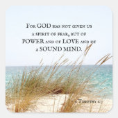 2 Timothy 1:7神は恐れの与え霊ではない。 スクエアシール (正面)