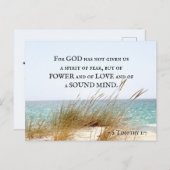 2 Timothy 1:7神は恐れの与え霊ではない。 ポストカード (正面/裏面)