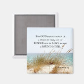 2 Timothy 1:7神は恐れの与え霊ではない。 マグネット (正面/裏面)