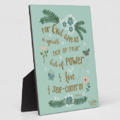 2 Timothy 1:7聖なる書物、 経典アートハンドレタ フォトプラーク (側面)