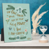 2 Timothy 1:7聖なる書物、 経典アートハンドレタ フォトプラーク (側面)