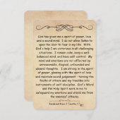 2 Timothy 1:7聖なる書物、 経典ノートカードパーチメント (正面/裏面)