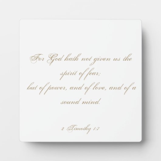 2 Timothy 1:7聖なる書物、 経典聖書の聖句 フォトプラーク (正面)