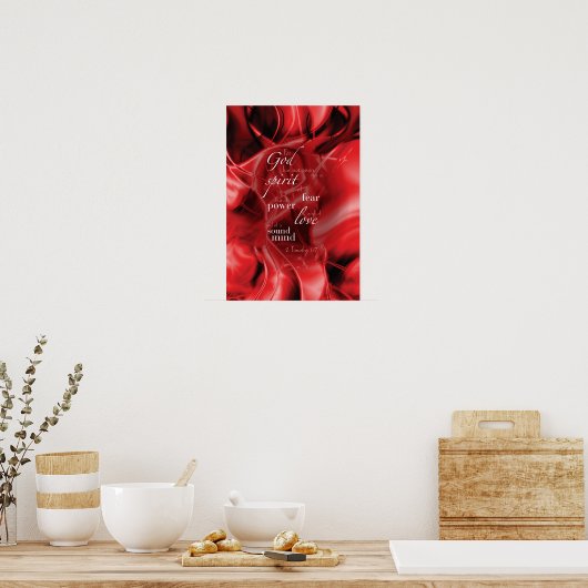 2 Timothy 1:7 ポスター (キッチン)