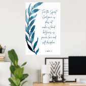 2 Timothy 1:7, Bible Verseプリント, Home Decor ポスター (ホームオフィス)
