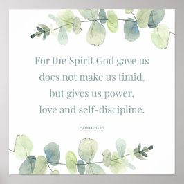 2 Timothy 1:7, Bible Verseプリント, Home Decor, Holy ポスター